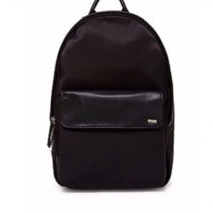 black backpacks leather Mini Backpack Going Shallow When Everyone tier full grain leather Women's Gifts Color:Black Back/Dark Green Scale